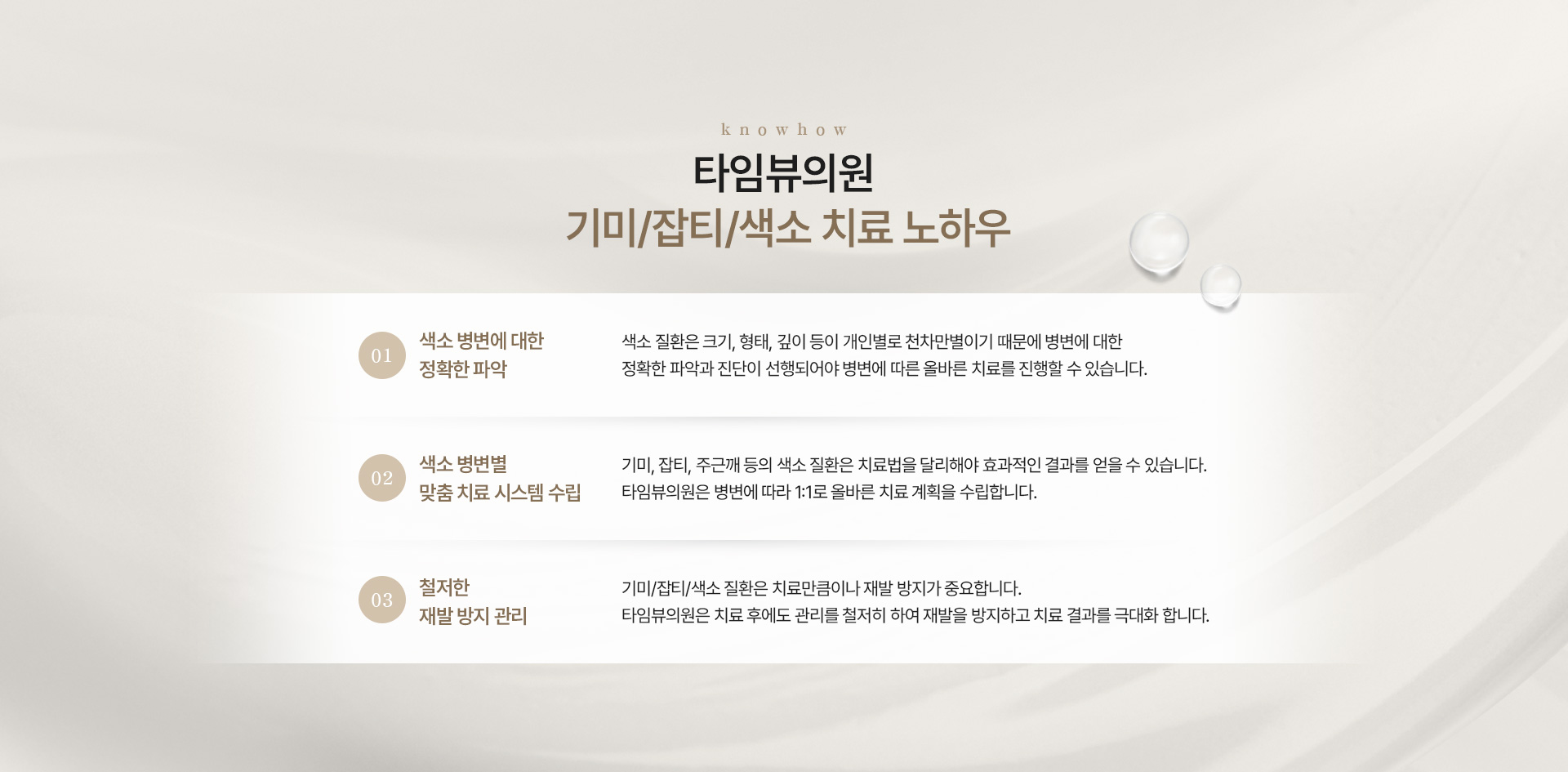 기미/잡티/색소 노하우